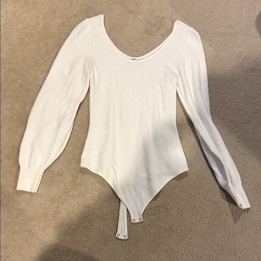 Abercrombie & Fitch Off-White Scoop Neck Bodysuit